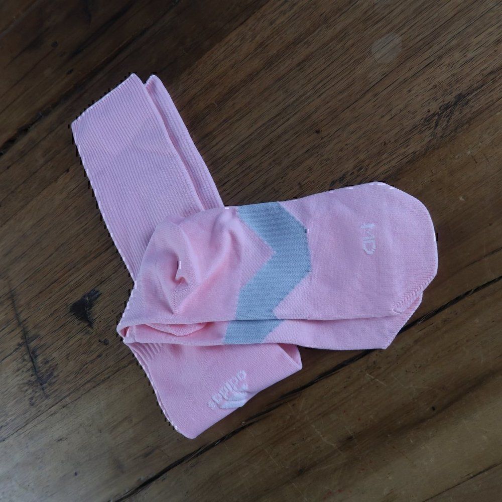 ADIDAS PINK KNEE SOCKS FOR SOCCER POWERLIFTING SIZE 5-9 SHOE SIZE SMALL NWOT